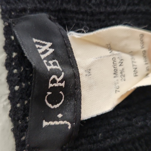 J Crew Womens Sweater Size M Ribbed Black Marino Wool Blend - Picture 2 of 7